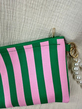 Lade das Bild in den Galerie-Viewer, Kulturtasche Streifen rosa/grün