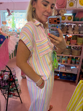 Lade das Bild in den Galerie-Viewer, Bluse Kurzarm Ice Cream Stripes
