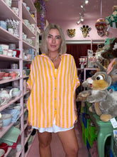 Lade das Bild in den Galerie-Viewer, Musselinbluse Pink &amp; Yellow Stripes
