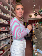 Lade das Bild in den Galerie-Viewer, Streifenshirt Mint &amp; Pink
